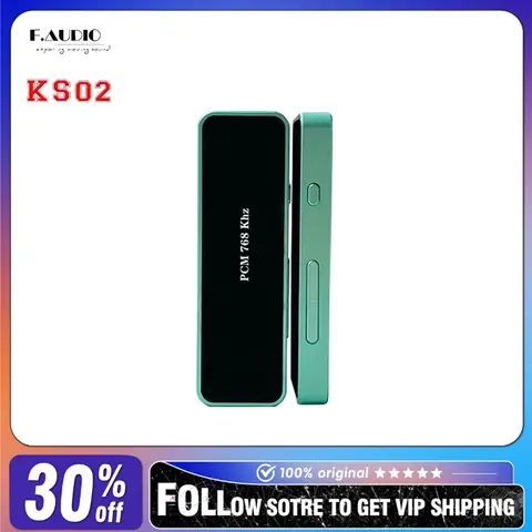 F. 오디오 KS02 디코드 이어폰 OLED 디스플레이 XMOS+ES9038Q2M 칩 ES9038Q2M DAC PCM 768KHz&DSD512 7mm 초박형 휴대용 증폭기