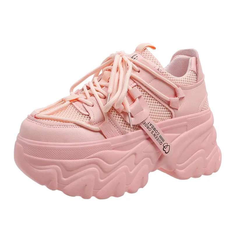 Summer Women's Sneakers New Breathable High Platform Shoes Woman Ladies Vulcanize Casual Chunky Sneakers Zapatillas Mujer 8CM