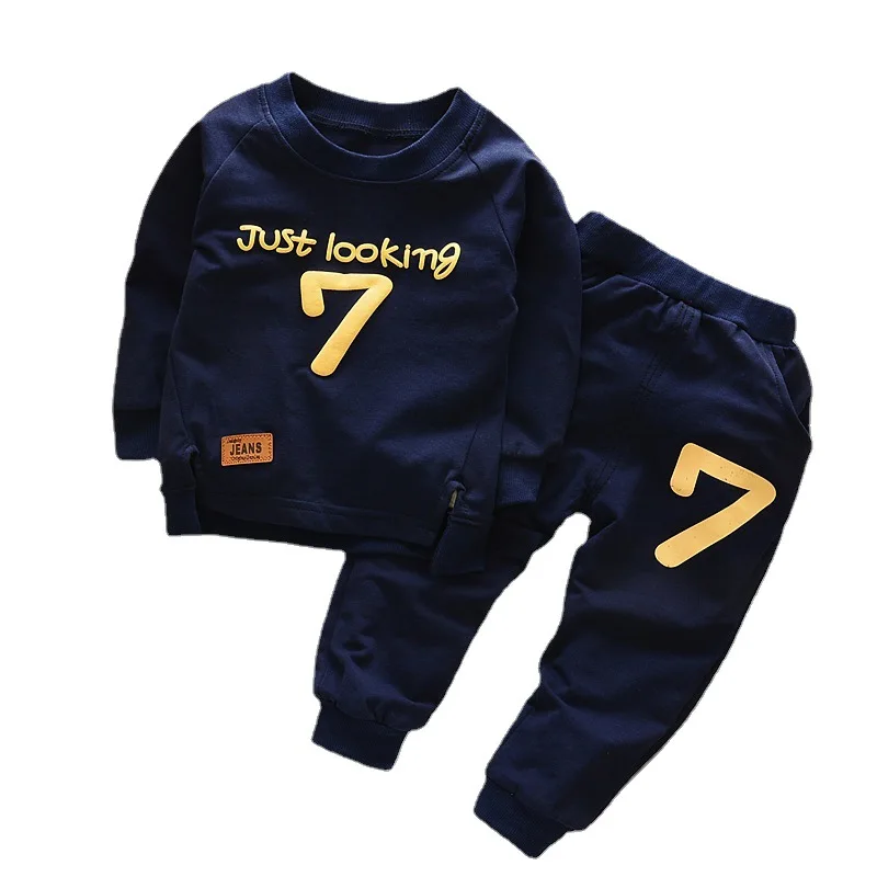 

Children's Clothing Spring Suit Round Neck Printed Letter Suit 0-5 Years Old Boys Girls Sports Casual Clothes 2 Piece Set