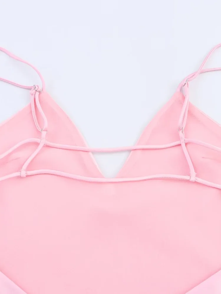 กระโปรงทรงเอ ผ้าซาตินเนื้อนุ่ม สไตล์ลำลอง สายไขว้ รุ่นใหม่ ดีไซน์ทันสมัย สำหรับผู้หญิง