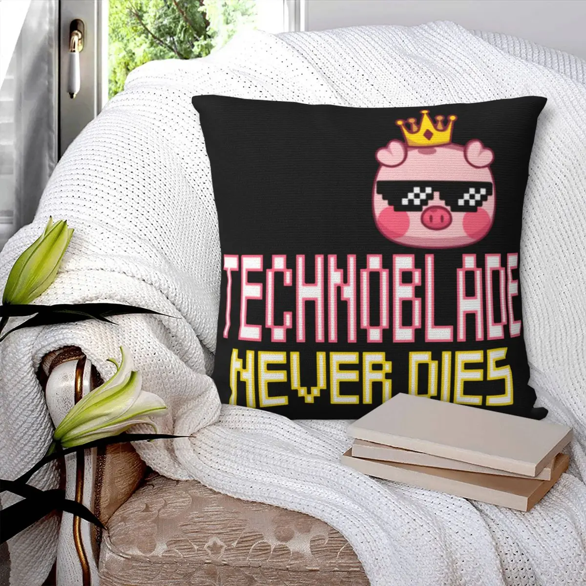 Technoblade Never Dies Pillowcase Printed Fabric Cushion Cover Decorations Dream Team Throw Pillow Case Cover Home Square 40X40