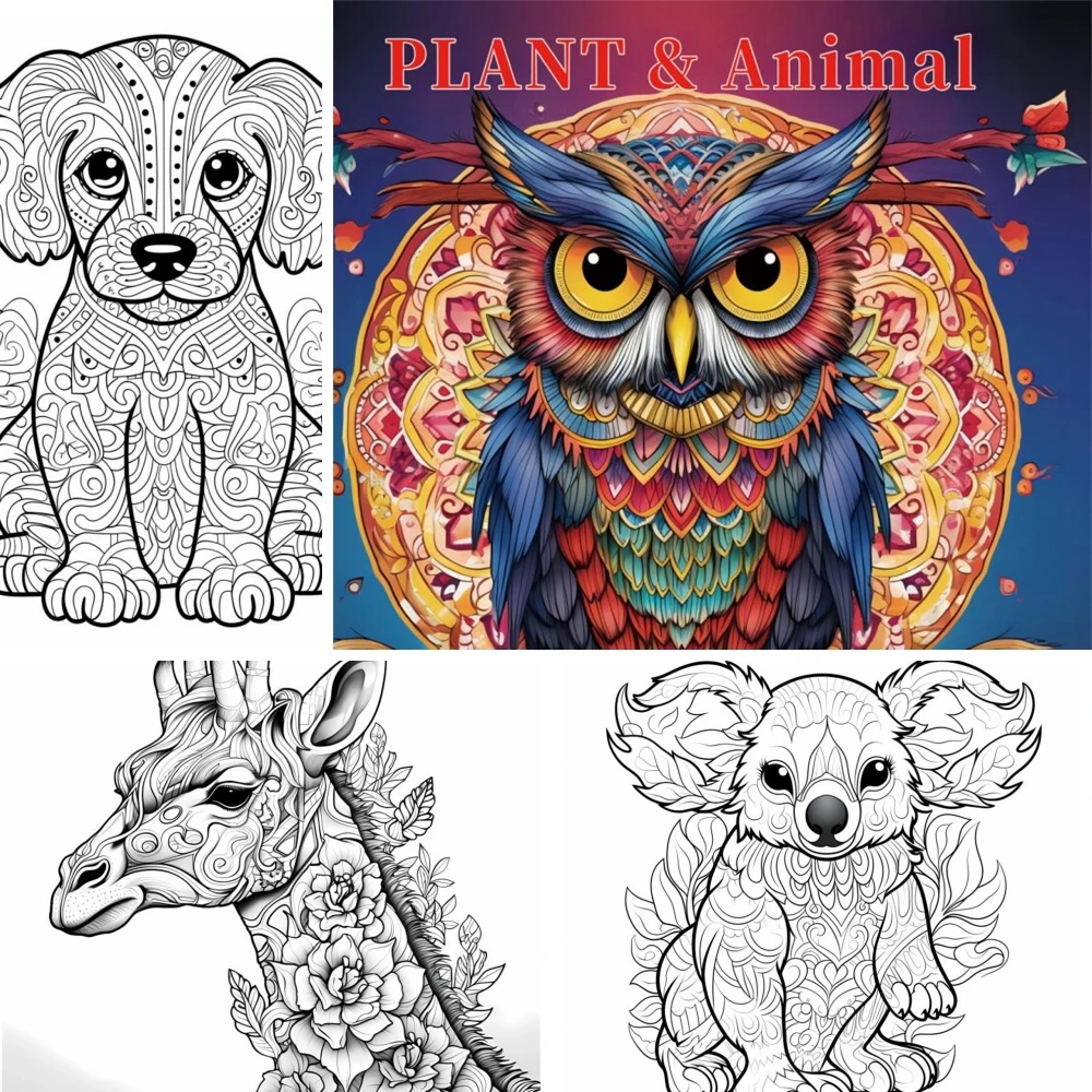 1pc Libro da colorare artistico 22 pagine Libri da colorare Regalo per la festa di compleanno Alleviare lo stress Kill Time Graffiti Pittura Disegno Libro d'arte