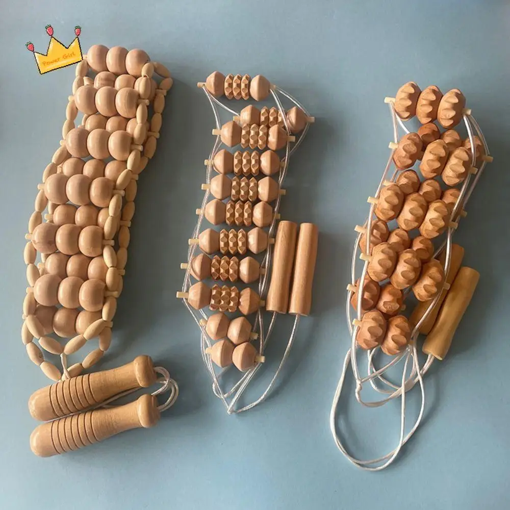 Rodillo de masaje de madera para relajación, masajeador de drenaje linfático anticelulítico, portátil, elimina la grasa Local, herramienta de masaje corporal