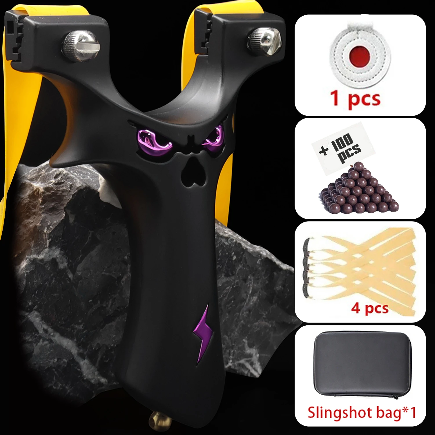 

Outdoor Shooting Hunting Slingshot, Professional Rubber Band for Hunting, Resin Slingshot, Recreational Shooting Kit