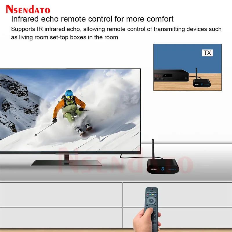 Measy-transmisor inalámbrico AV220 2,4G, receptor de Audio, vídeo, TV, señal AV, pasa por la pared, 200M / 660 pies para SD