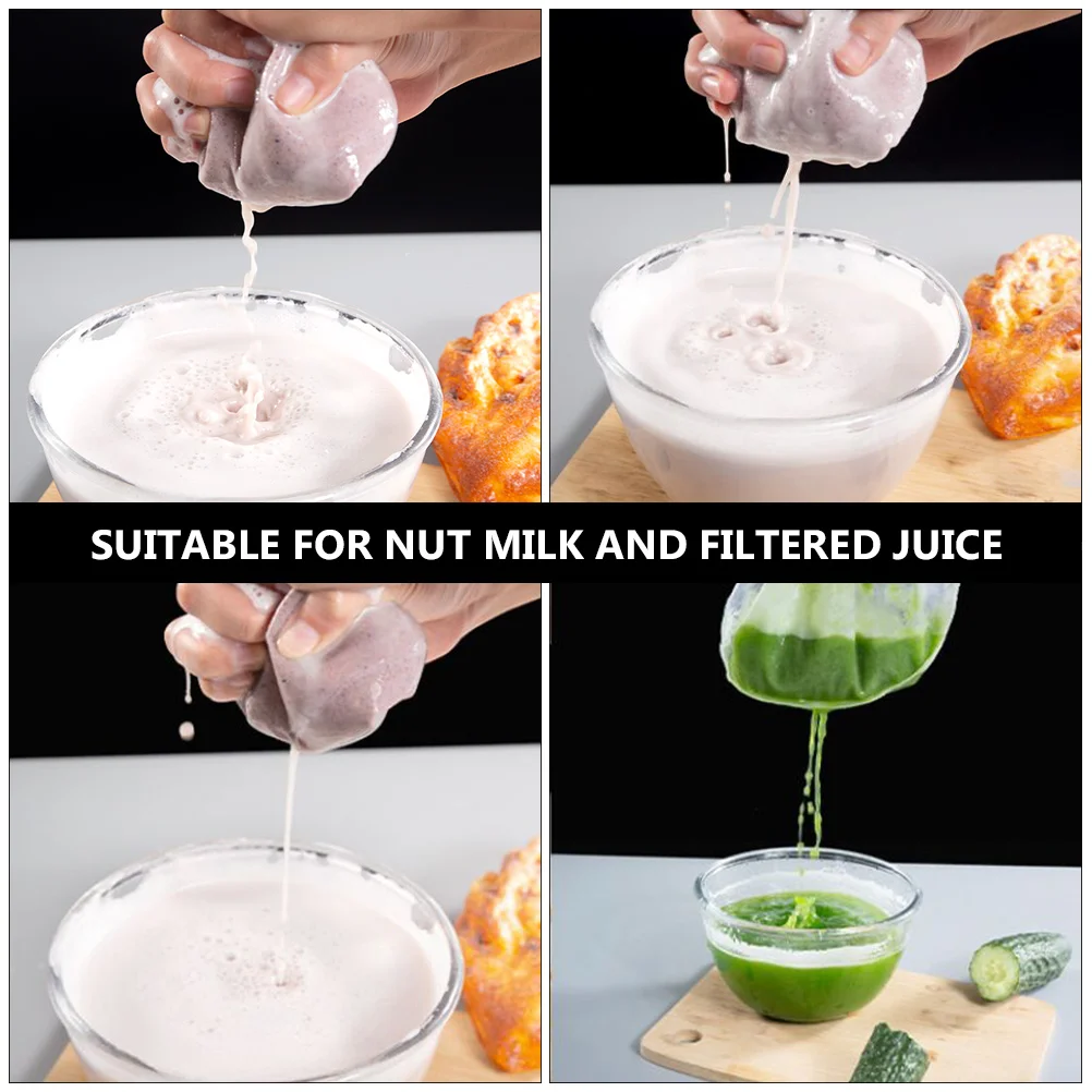 

2 PCS Drink Filter Bag Food Strainer Reusable Mesh for Coffee Grade Straining Juice Nylon Fine