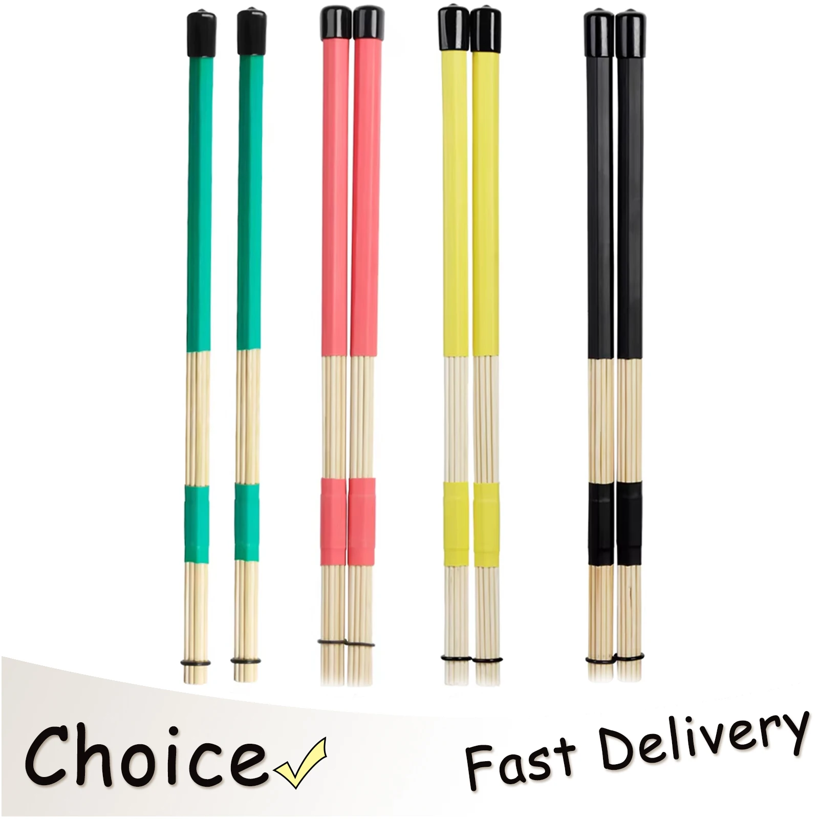 1 Pair Maple Drumsticks Rods Bunch of Sticks Percussion Accessories Wire Harness Jazz Drum Sticks Wooden Musical Instrument Part