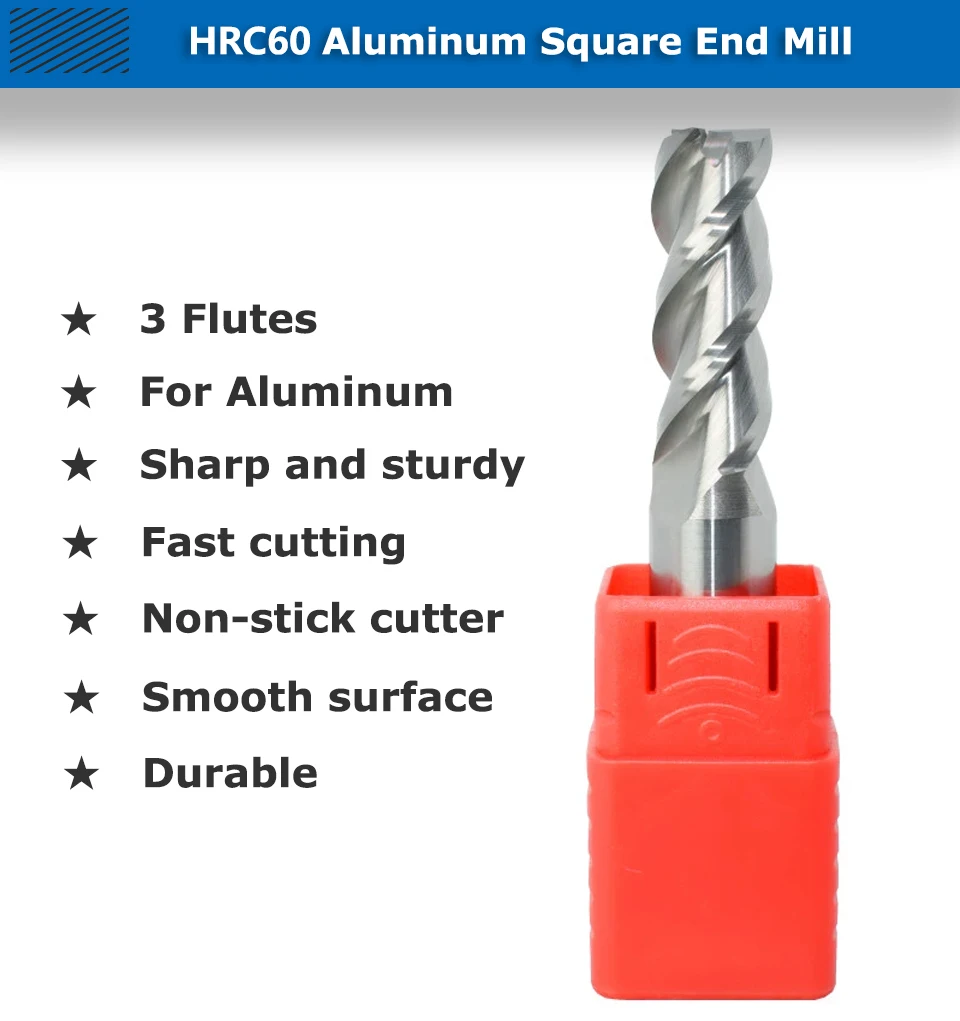 YZH HRC60 Schaftfräser Durchmesser 1,05mm bis 12,05mm Fräser 3-Schneidig Dezimalpunkt-Durchmesser CNC Aluminium Kupfer Holz Metall – Detail 1
