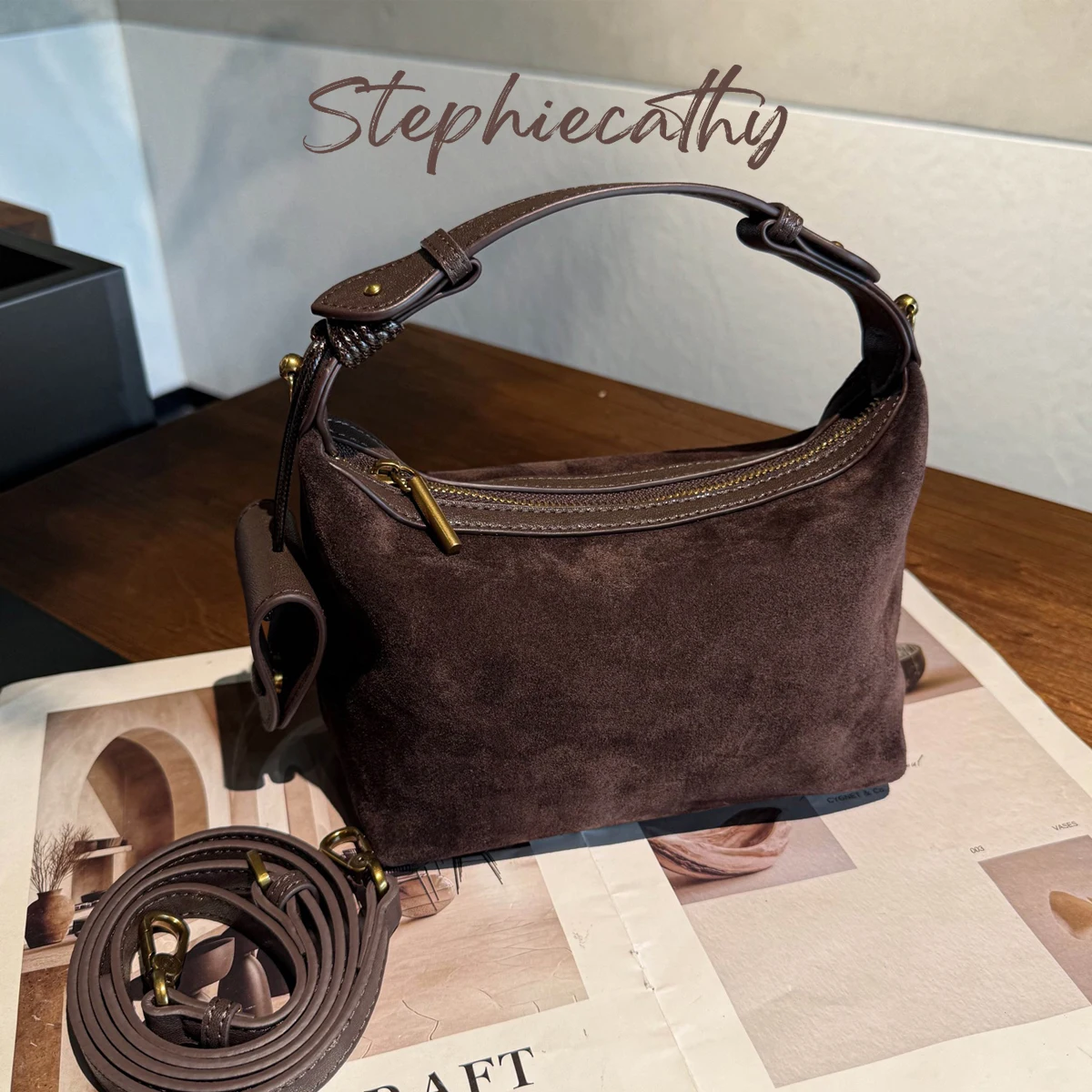 Unique Leather Work - Sac Hobo léger et mignon en