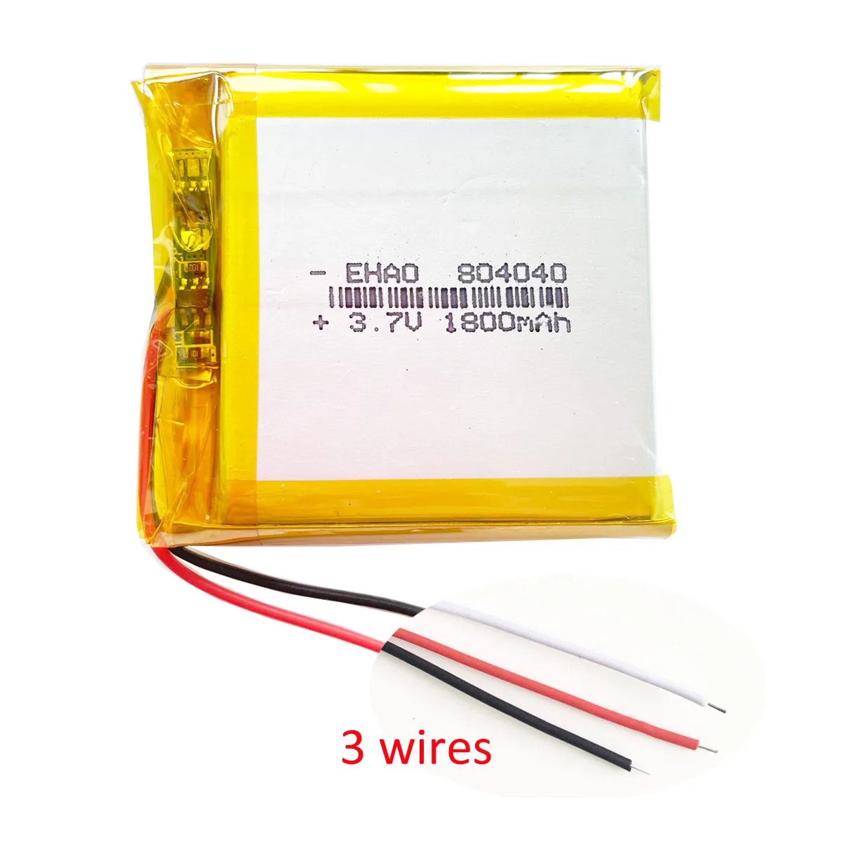 804040 3.7V 1800mAh Lipo Rechargeable Battery + JST 2Pin Plug 1.25/2.0 For MP3 GPS Navigator DVD Recorder Headset E-book Camera