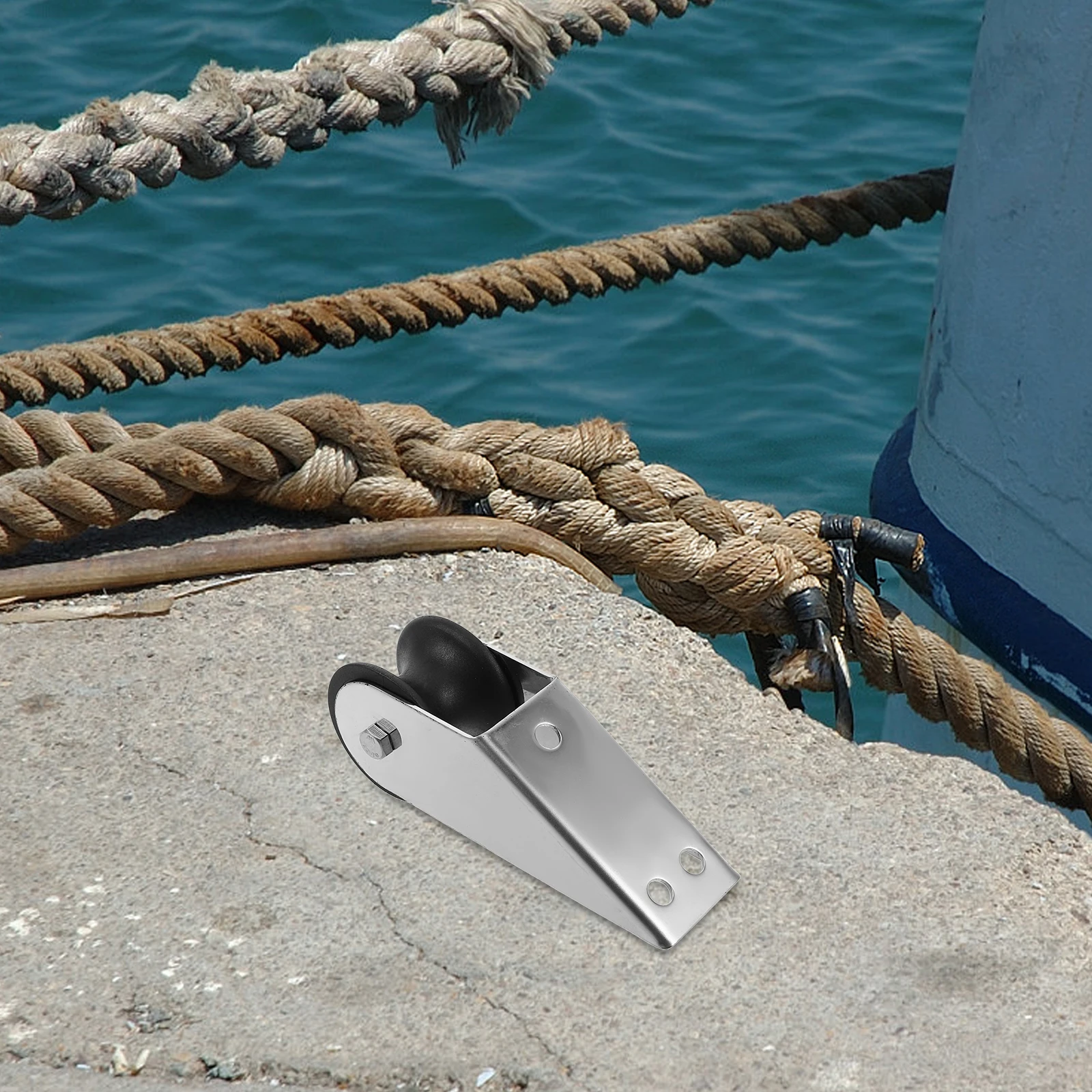 Anchor Bracket Trolley Suite Boat Roller Pulley Stainless Steel Kayak Reel Rope Guide