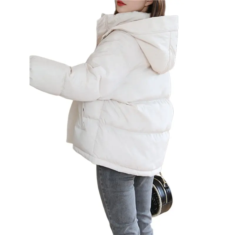 

Зимняя теплая стеганая куртка-пуховик CYL-Women с капюшоном, съемным капюшоном, белая, размер L