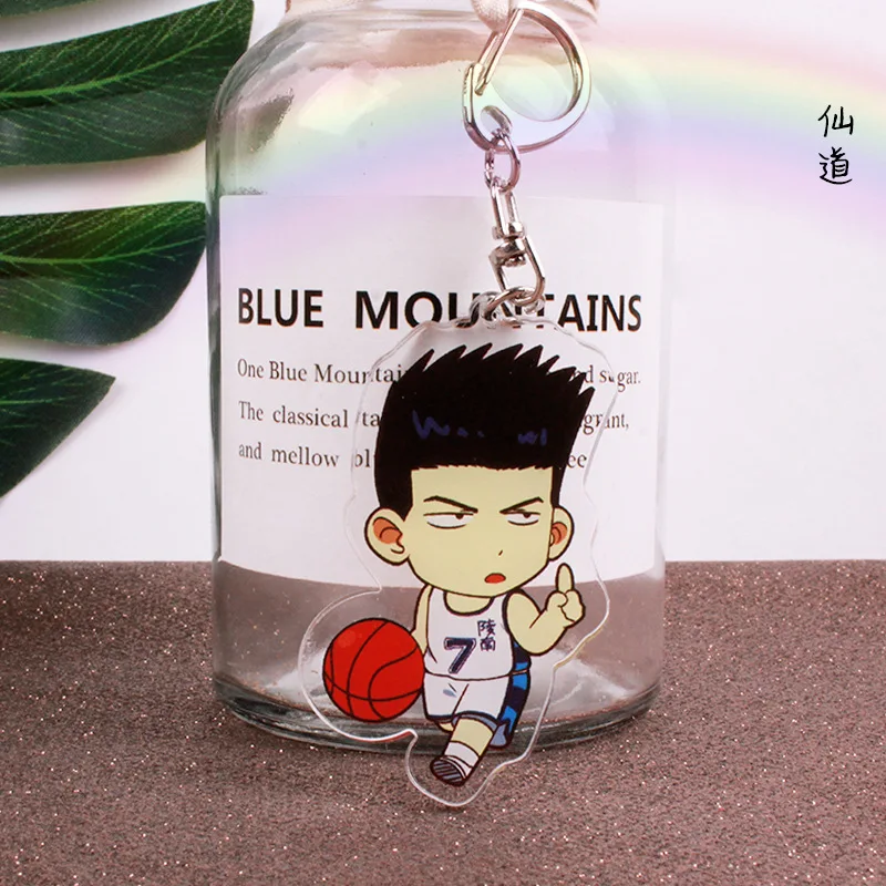 Anime SLAM DUNK Key Chain Akagi Takenori Kaede Rukawa Sakuragi Hanamichi Double-Sided Printing Acrylic Pendant Key Ring