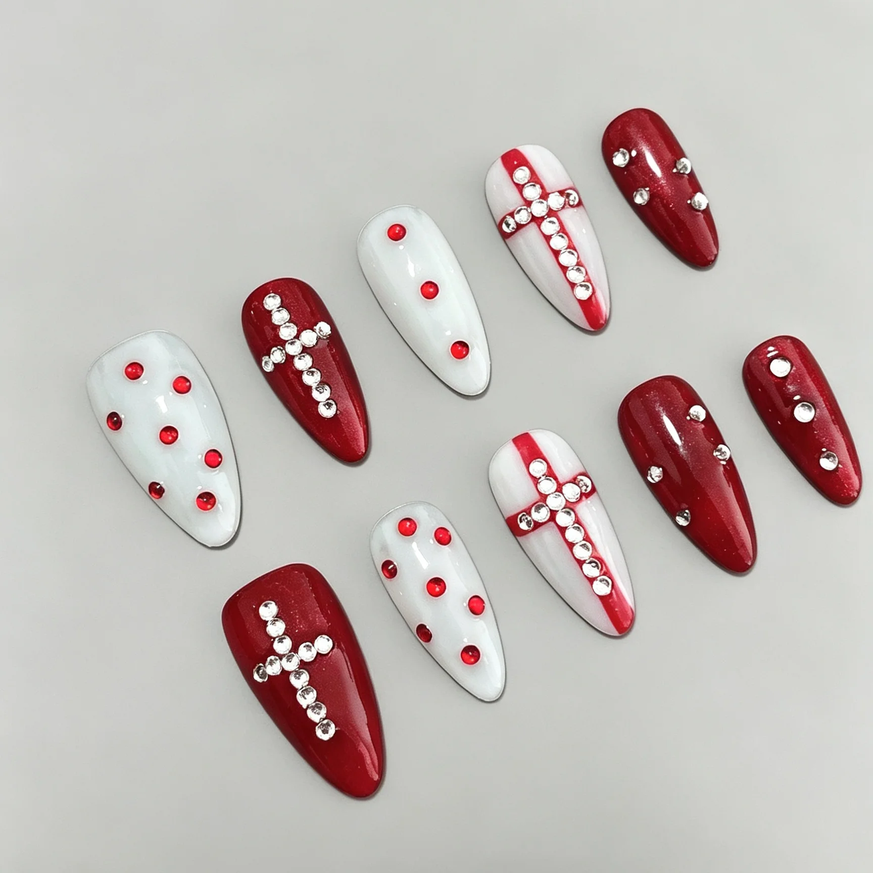 Almond 10Pcs Press On Nails, R - Nail Art Red recension och pris
