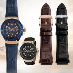 For GUESS Genuine Leather Watch Strap for Men's W0040G3/0247G3/0040G7 Premium Cowhide Waterproof Watch Strap 22mm