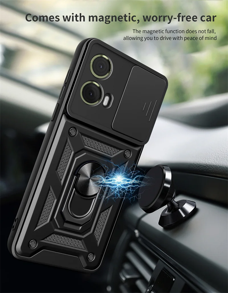 MotoG85 5G Case Armor Shockproof Back Cover For Motorola Moto G85 5G Magnetic Ring Holder Coque Moto Rola G85 G 85 85G 2024