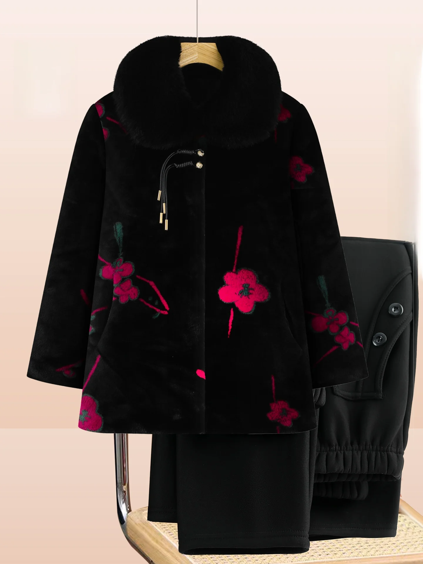 

Warmth plus Women's Faux Fur Coat with Stand Collar Thiened And Fluffy ly Lady Sle Faionable Winter Outerwear