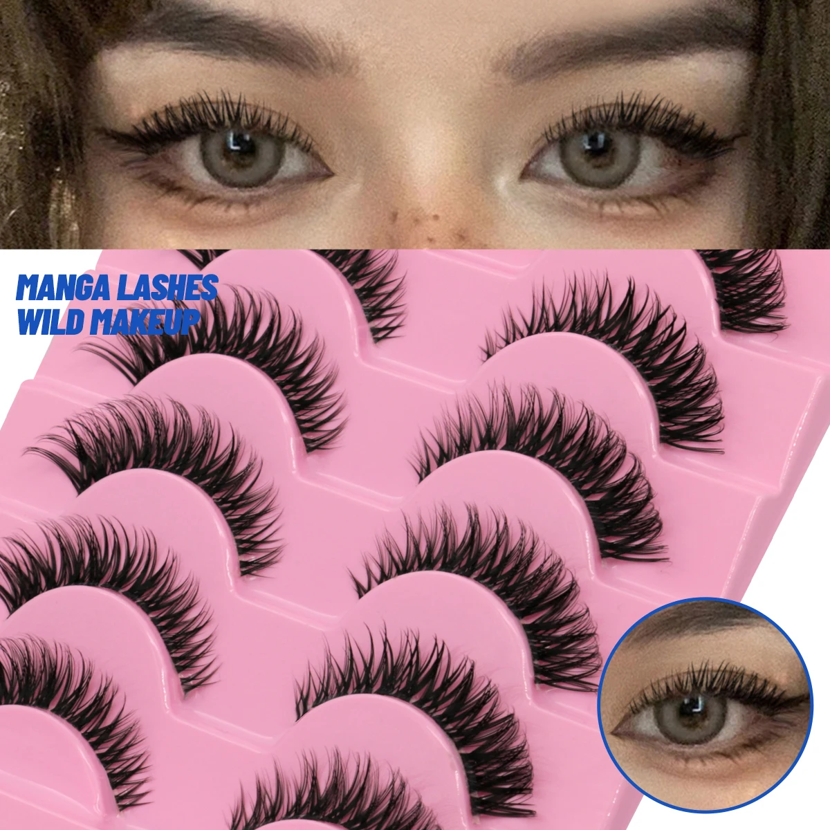 Lasvirey رموش مانغا الطبيعية رقيق القط رموش الطبيعية لينة غير مرئية الجذعية كامل قطاع جلدة ثلاثية الأبعاد فو المنك جلدة ماكياج