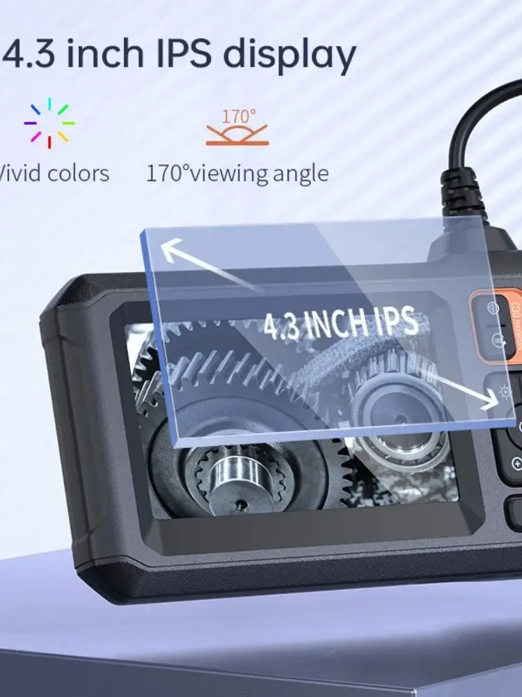 1080P industriële endoscoopcamera 4,3 inch scherm 8 LED 8 mm enkele lens inspectie Borescope camera IP67 waterdicht voor autopijp - afbeelding 2