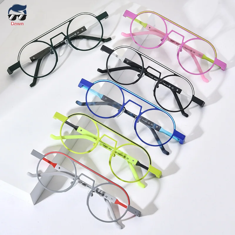 

Высококачественные сверхлегкие круглые оправы для очков из β-титана, разноцветные оптические оправы унисекс ручной работы для линз по рецепту