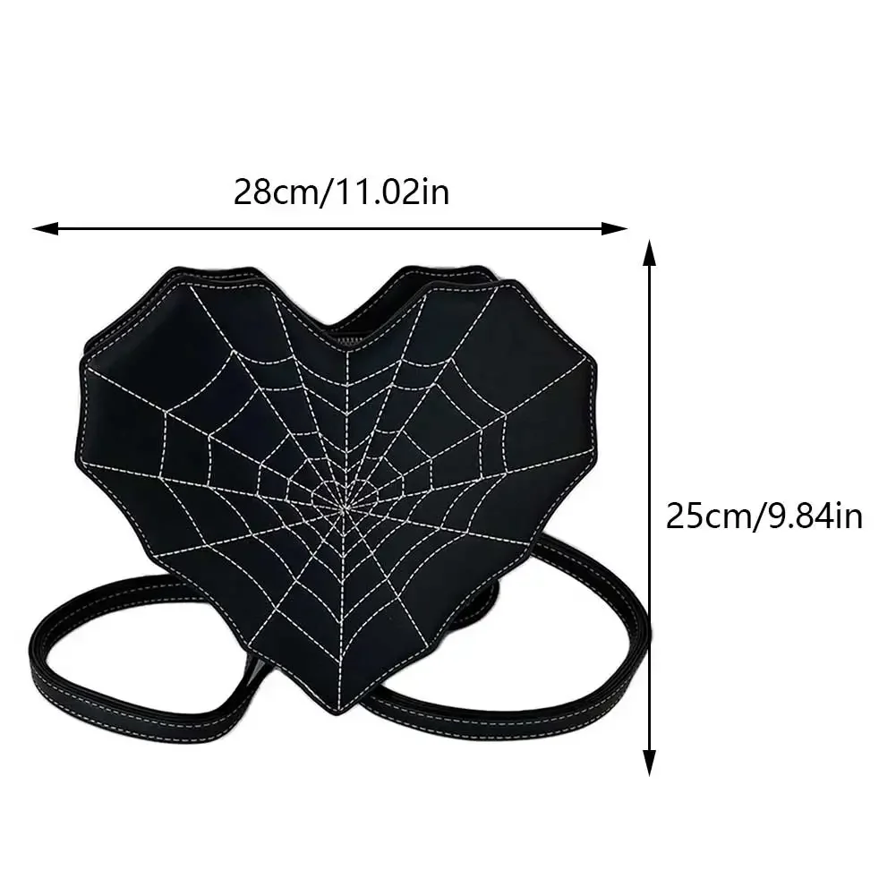 Gothic Style Shoulder Bag for Women Halloween Girls PU Leather Women\'s Backpack Cobweb Crossbody Bag Handbag Purse for Women