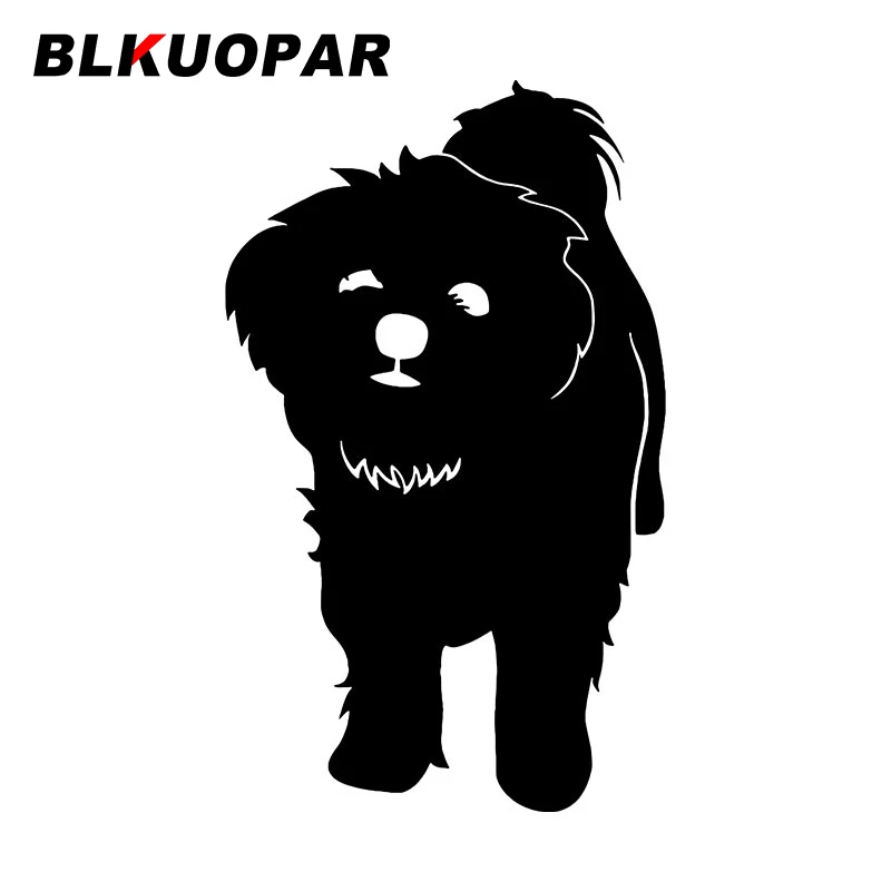 

BLKUOPAR Maltese Dog Silhouette Car Stickers Cute Animal Decal Sunscreen Die Cut Surfboard Windshield Car Decoration