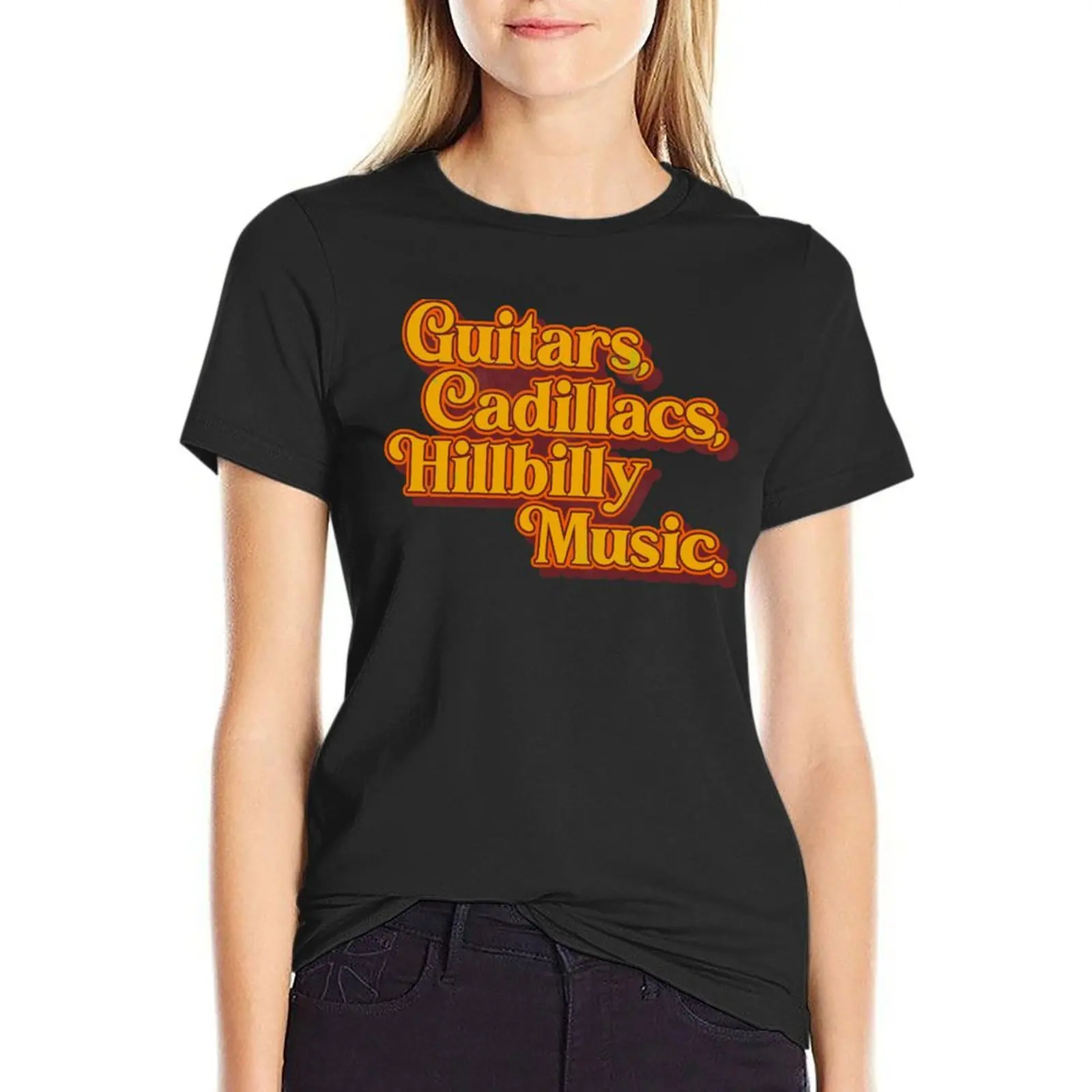 Guitars Lyrics Dwight Yoakam Tribute T-Shirt quick-drying plain t shirt Women