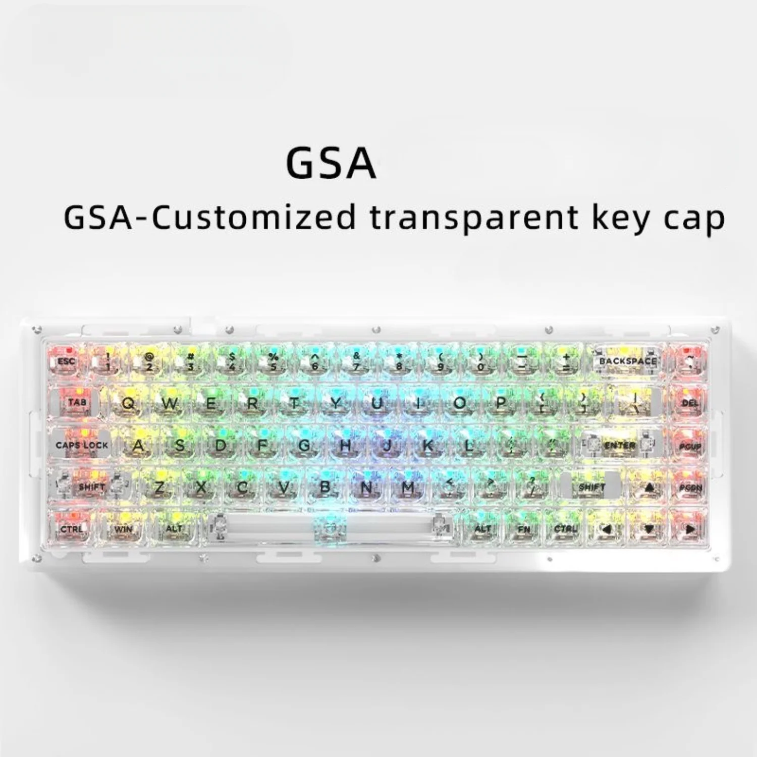 

GSA Translucent Keycaps Crystal Ice Translucent 140 Keys PC Material 140 Keys Suitable for 64/96/104/108 Mechanical Keyboards