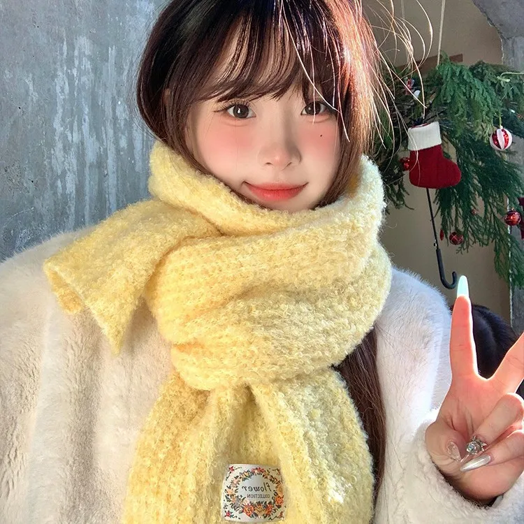 

Women's Korean Soft Knit Scarf - Winter Warm Versatile Neck Warmer, Atmospheric Cozy Neck Protection Wrap