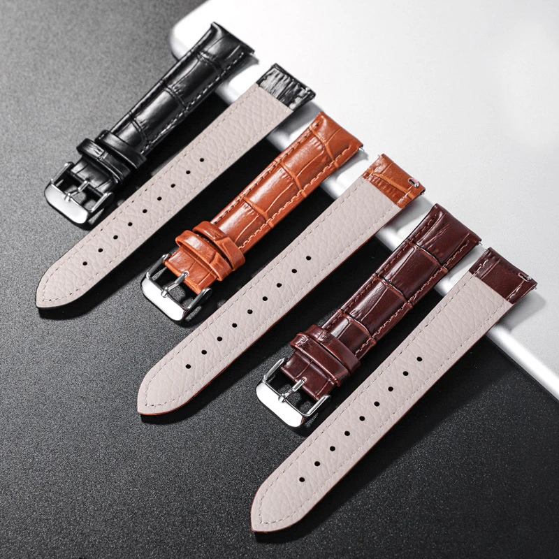 18/20/22/mm Crocodile Pattern Leather Watchbands Watch Accessories Luxury High Quality Leather Watch Belt Fashion Men Watch Band