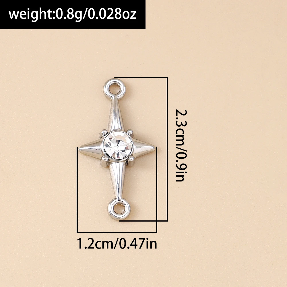 Leslie 5 Stück exquisite süße Kristall-Polaris-Charms, Sterne-Anhänger für handgefertigte Tropfen-Ohrringe, Halskette, Armband, DIY-Schmuckherstellung – Detail 14