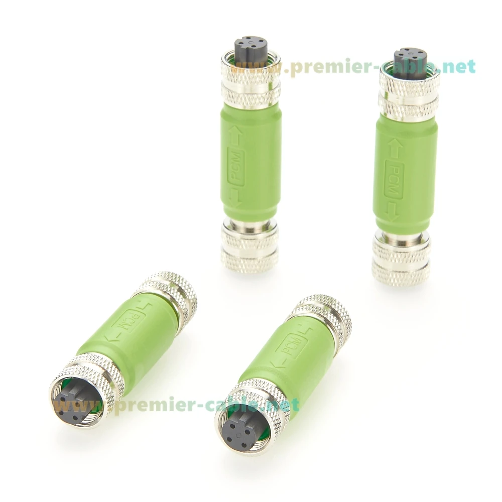 Profinet M12 D Code 4 Pin Female to Female Inline Coupler 100Mbps Cat5e Ethernet Shielded Gender Changer IP67 Circular Connector