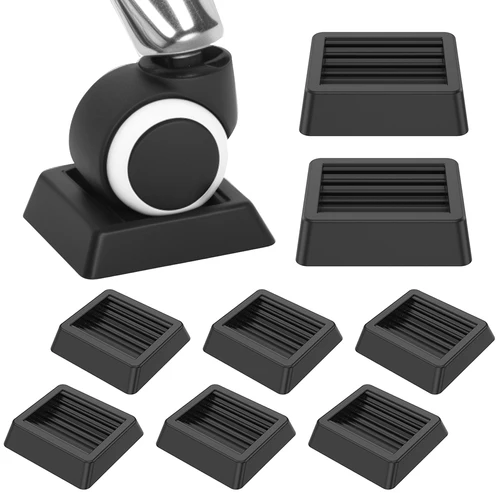 Imagen 1 del producto Tapón para rueda de silla de oficina, tazas con ruedas para muebles, alfombrilla para pies, protectores de suelo, almohadilla antideslizante a prueba de golpes, 6/12 Uds.