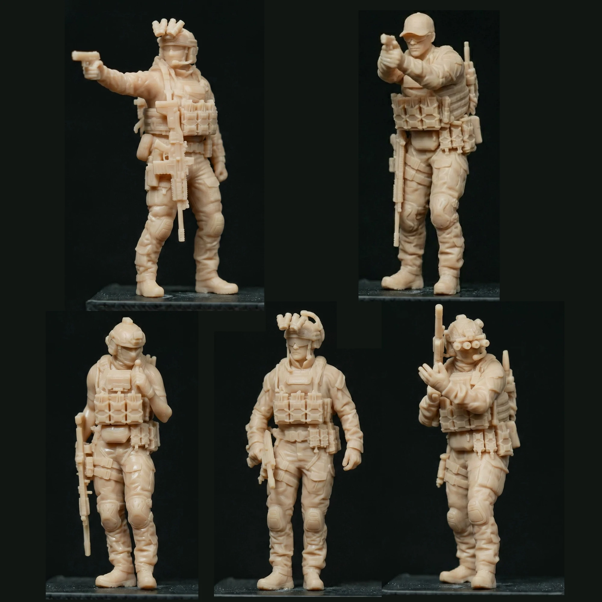 Miniature Figures 1/64 1/43 1/35 Scale Modern Special Forces  Mercenary Mini Male Soldier Doll Scene Props Decor Crafts  ﻿