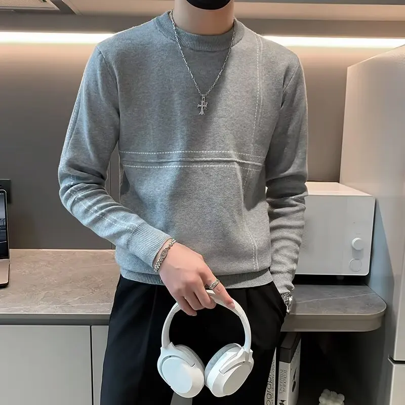 

Men's Slim Fit High Collar Knit Sweater Bla Winter Casual Wear Polyester Fiber Comfortable Lazy Sle Base Layer irt