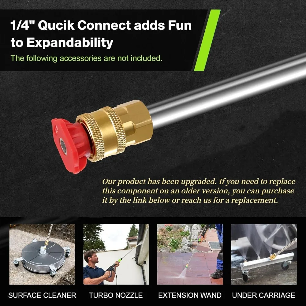 منظف الضغط PSI - منظف عالي الطاقة 4.0 جالون في الدقيقة مع بكرة خرطوم 33 قدم M22-14 مم، 4 فوهات ومدفع رغوي، للمنزل والسيارات