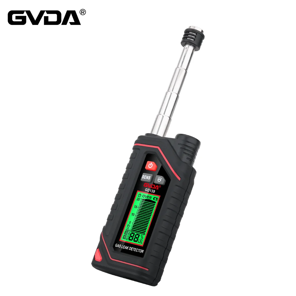 

GVDA Rechargeable Gas Leakage Detector 10000PPM Combustible Gas Leak Detection for Methane & Natural Gas Leak Tester