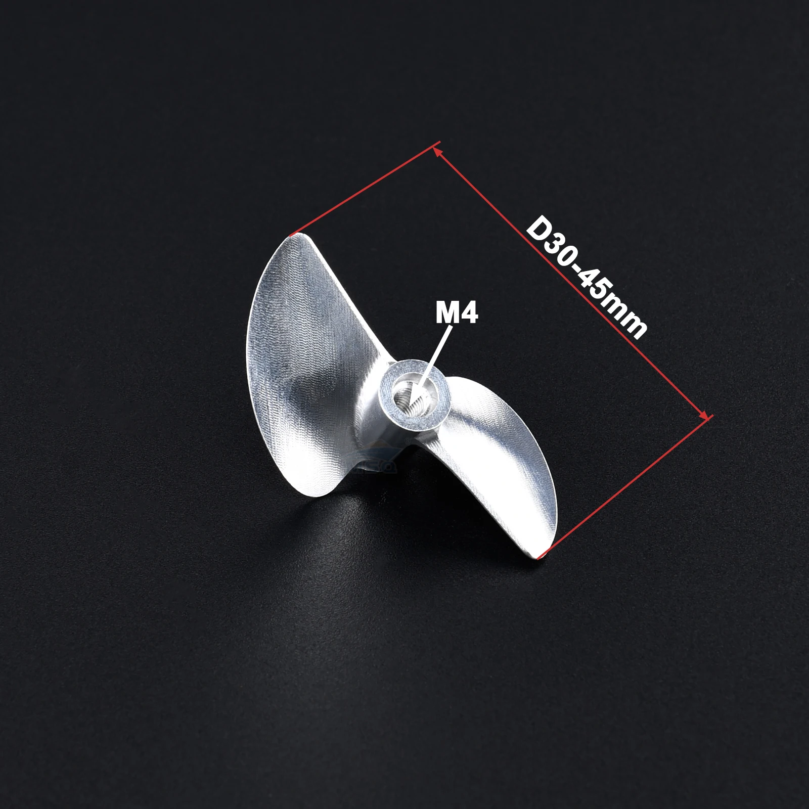 RC Boat CNC 2 blades M4 Aluminium Propeller D30/32/33/34/35/36/37/38/39/40/41/42/43/44/45mm Screw for M4 Prpo Shaf