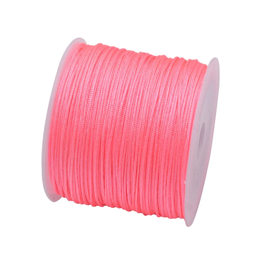 50Yds 0,8 mm ambachten nylon koord voor sieraden maken kralen gevlochten nylon satijnen string voor armbanden rattail trim Chinese knoop