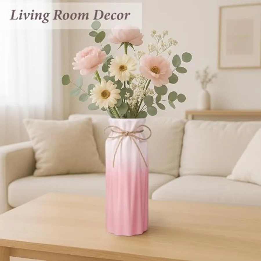 Gradient Ceramic Bow Vase, Flower Vases Minimalism Style for Modern Home Decor, Decorative Vase for Living Room, Coffee Table,
