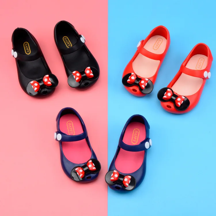 Toddlers Girls Sandals Beach Shoes Water Shoes Kids Half Sandals PVC Anti-skid Mickey Mouse Mini Melissa Jelly Shoes Princess