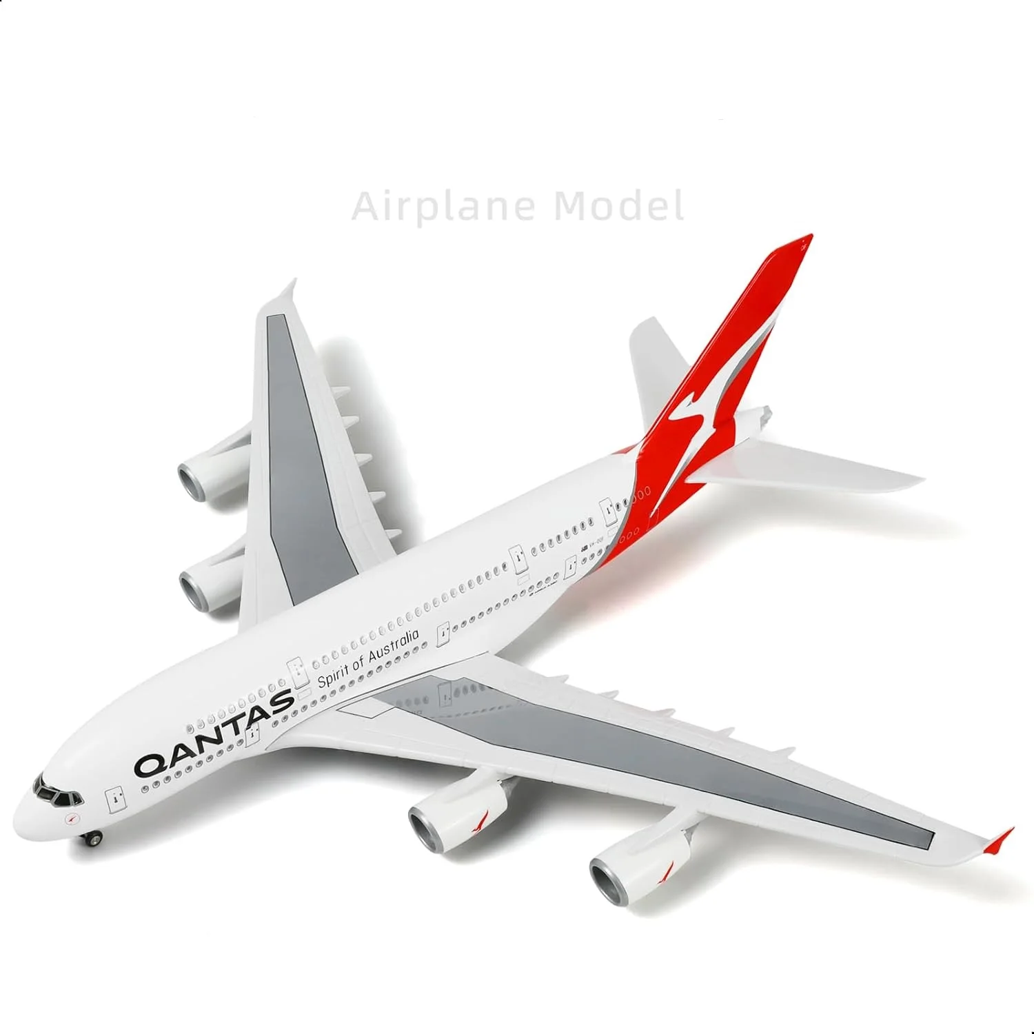 

1/160 Large Scale Qantas A380 Diecast Resin Airplane Model with LED Light＆ Landing Gears for Collection Displays or home decor