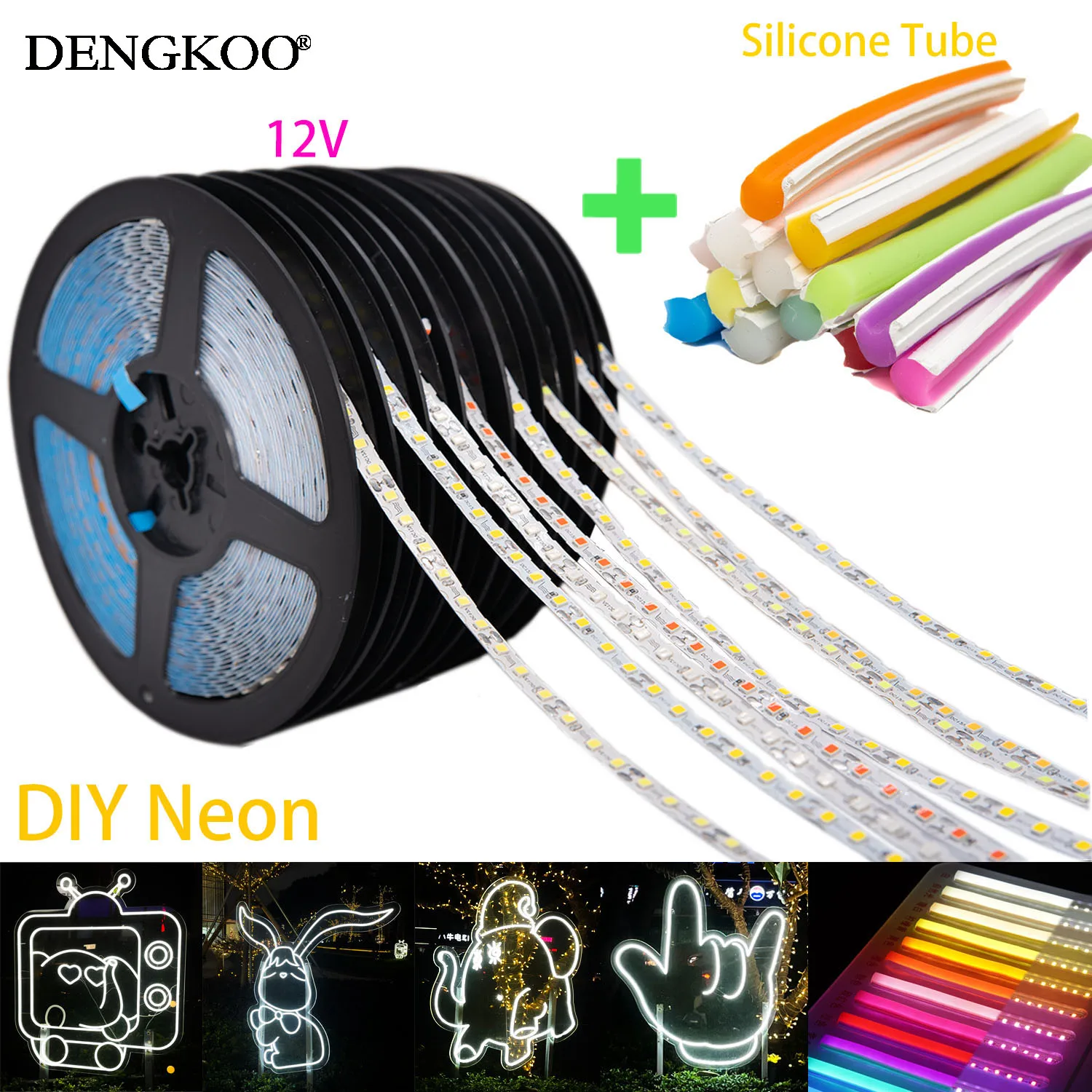 DC12V 1m-10m DIY Neon Oddzielny silikonowy pasek neonowy 6mm 8mm 12mm S Zginana nowo elastyczna taśma LED Neon LED Wodoodporny IP67