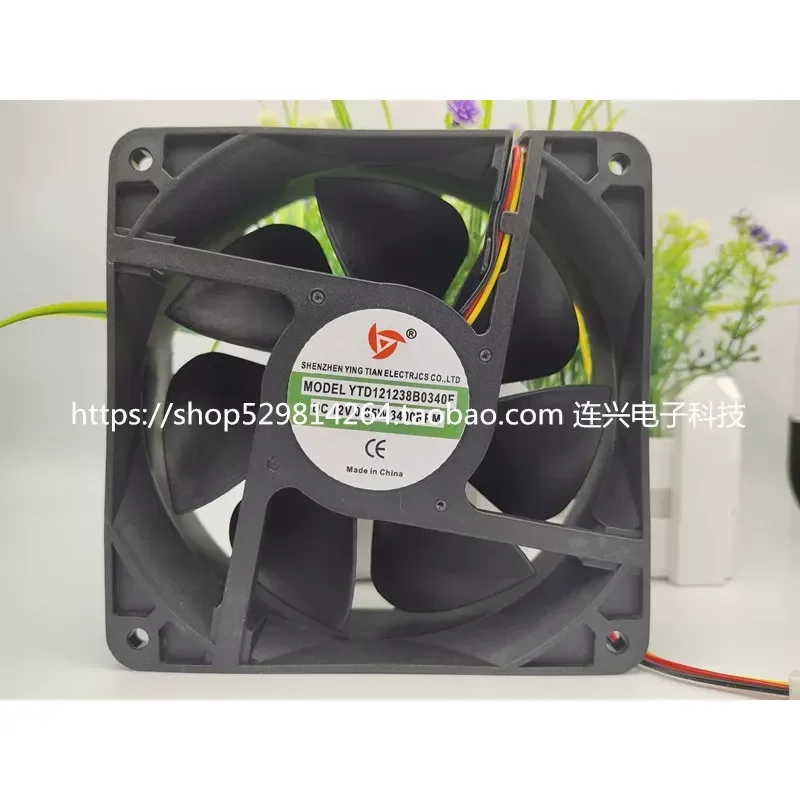 for Yingtian YTD121238B0340F 12V 0.85A 12038 12CM Cooling Fan for Welding Machine
