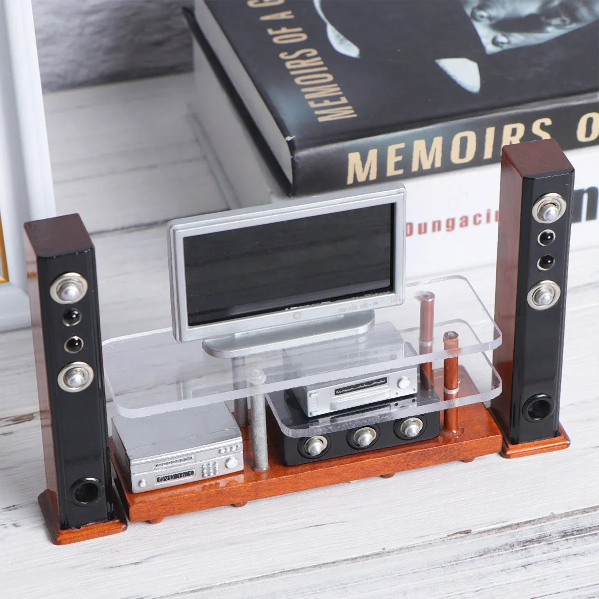 

1Set Realistic Artistic Mini Furniture Accessories Modern Acoustics TV Cabinet Home Decoration Creative Family Cinema Eco