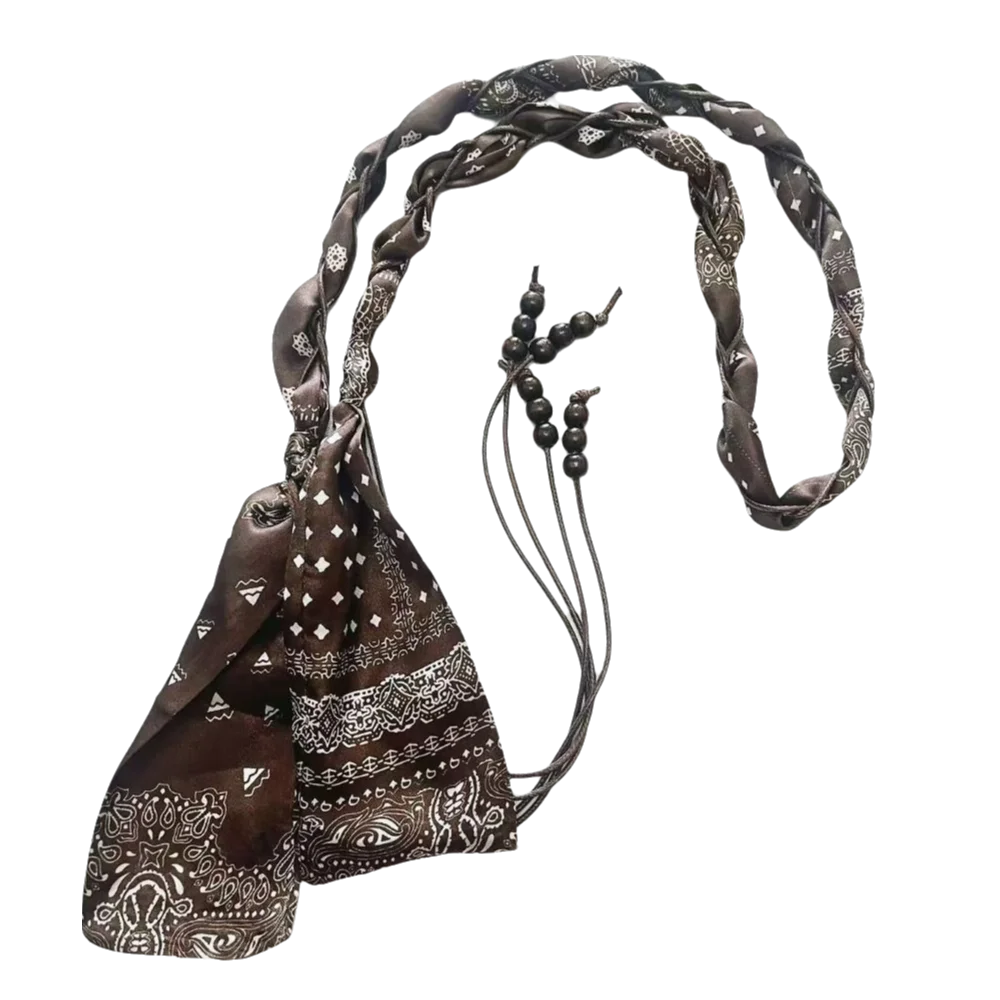 Macadamia Flower Waist Chain Tassel Detail Beaded Braided Waist Rope Woven Design Decorative Detail Waist Belt Bohemian Style