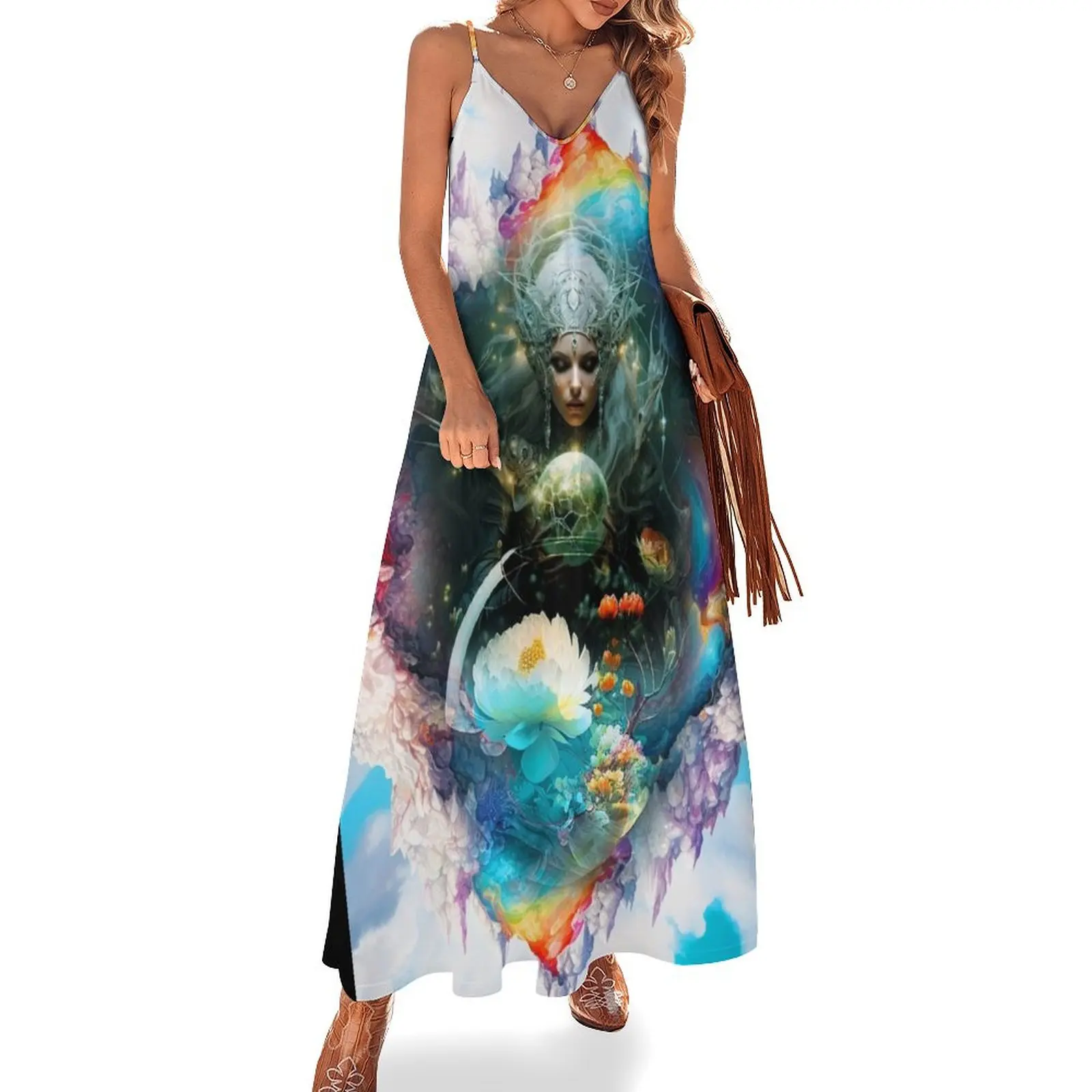 Magical creature in a geode Sleeveless Dress prom clothes evening dress ladies summer dresses beach dresses