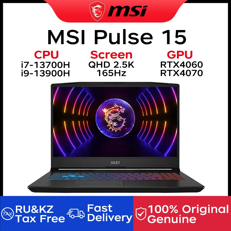 Msi Pulse 15 Gaming Laptop 15.6 Inch Qhd 2.5K 165Hz Ips Scherm Notebook I7-13700H 16Gb 1Tb Rtx4070 Gaming Computer Netbook Win11