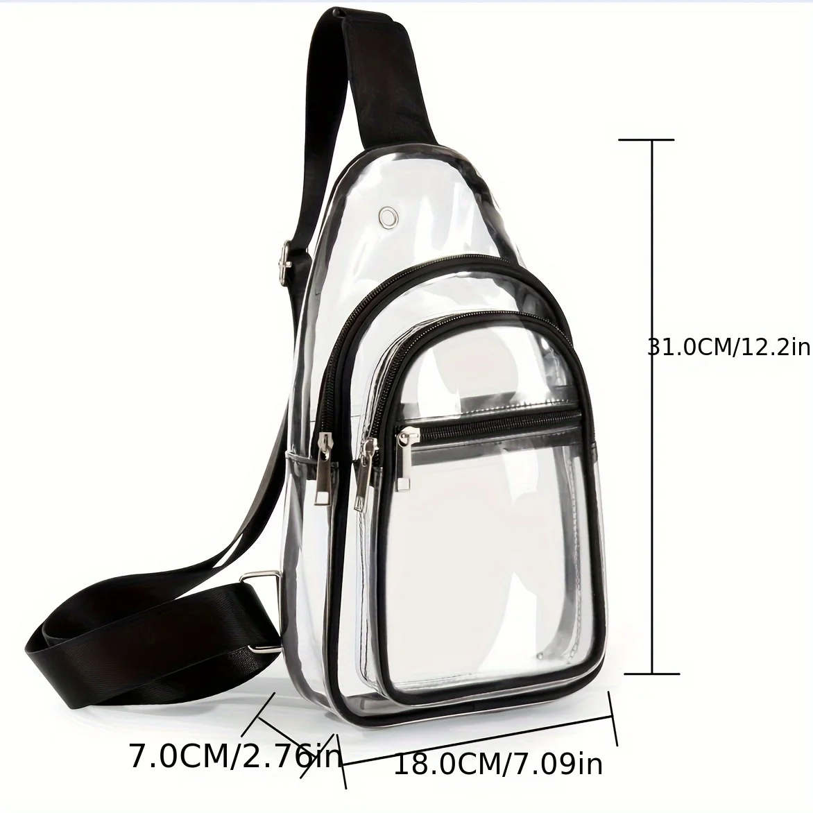 PVC Multi-functional Single Shoulder Bag, Travel Fashion Portable Waterproof Bag Container with lid Mini glass jar Small bottle