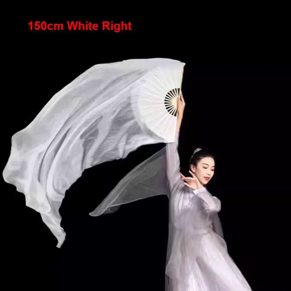 120/150/180cm Kid Women Belly Dancing Fan Tricolor Gradient Right&Left Hands Gradient Color Dancer Fan Red/White Rayon Silk Fans